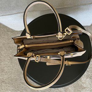 Calvin Klein Golden Faye Dusted Suede Satchel